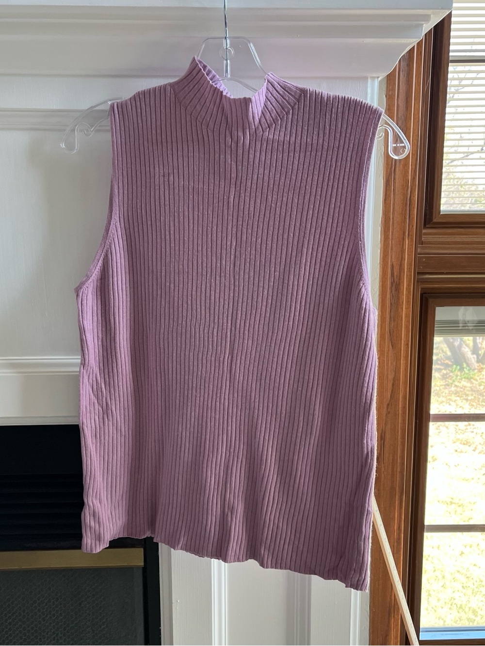 Ann Taylor Ribbed Mock Neck Knit Top - Lilac